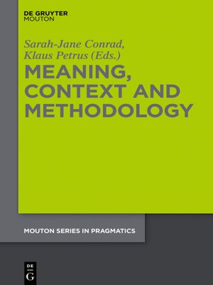 cover image of Meaning, Context and Methodology